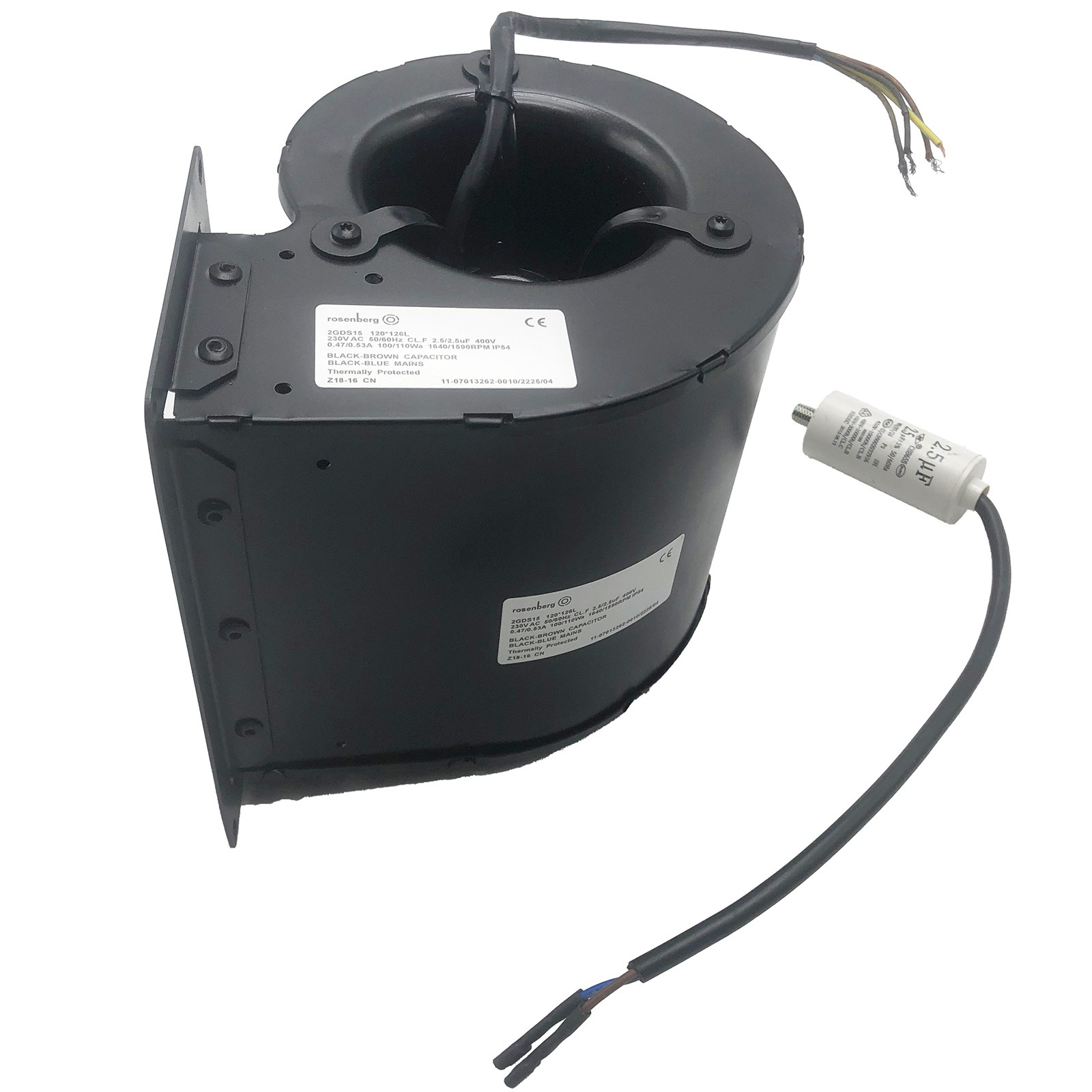 2GDS15 120*126L Z18-16 230VAC 0.47/0.53A 100/110W Centrifugal Fan Rosenberg Fan
