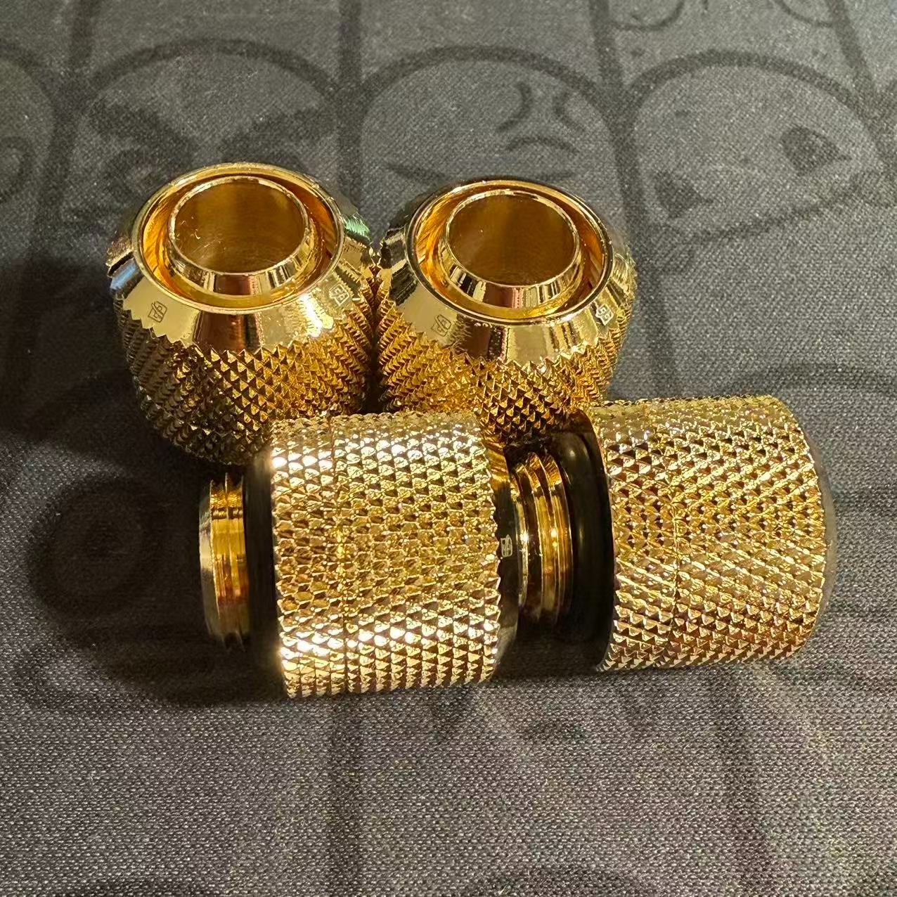 4 Pcs Barrow 10/13mm Compression Fitting Soft Tubing 3/8″ID /1/2″OD Gold #1606