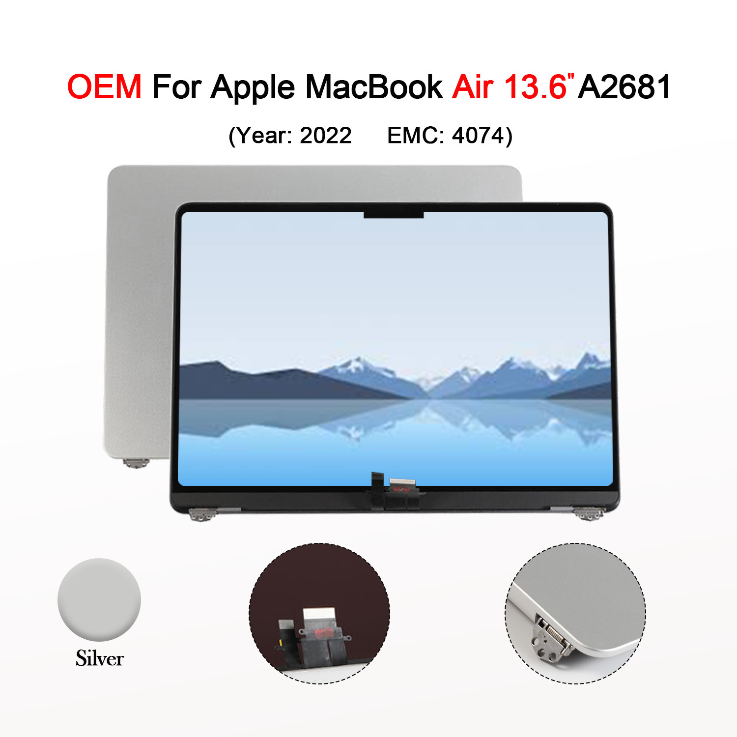 New OEM Screen For Apple Macbook Air 13.6″ 2022 A2681 LCD Display Replacement US