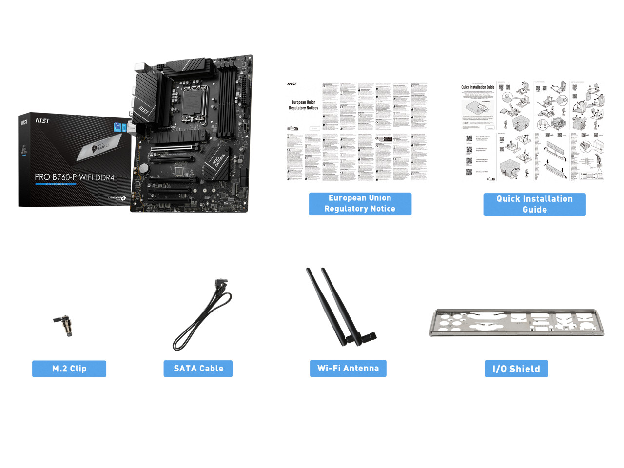 MSI PRO B760-P WIFI DDR4 LGA 1700 (l12th&13th Gen), SATA 6Gb/s motherboard, WiF