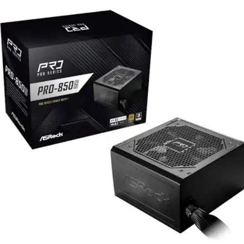 ASRock PRO Series PRO-850G 850 W ATX 3.1 Compatible 80 PLUS GOLD Certified Power