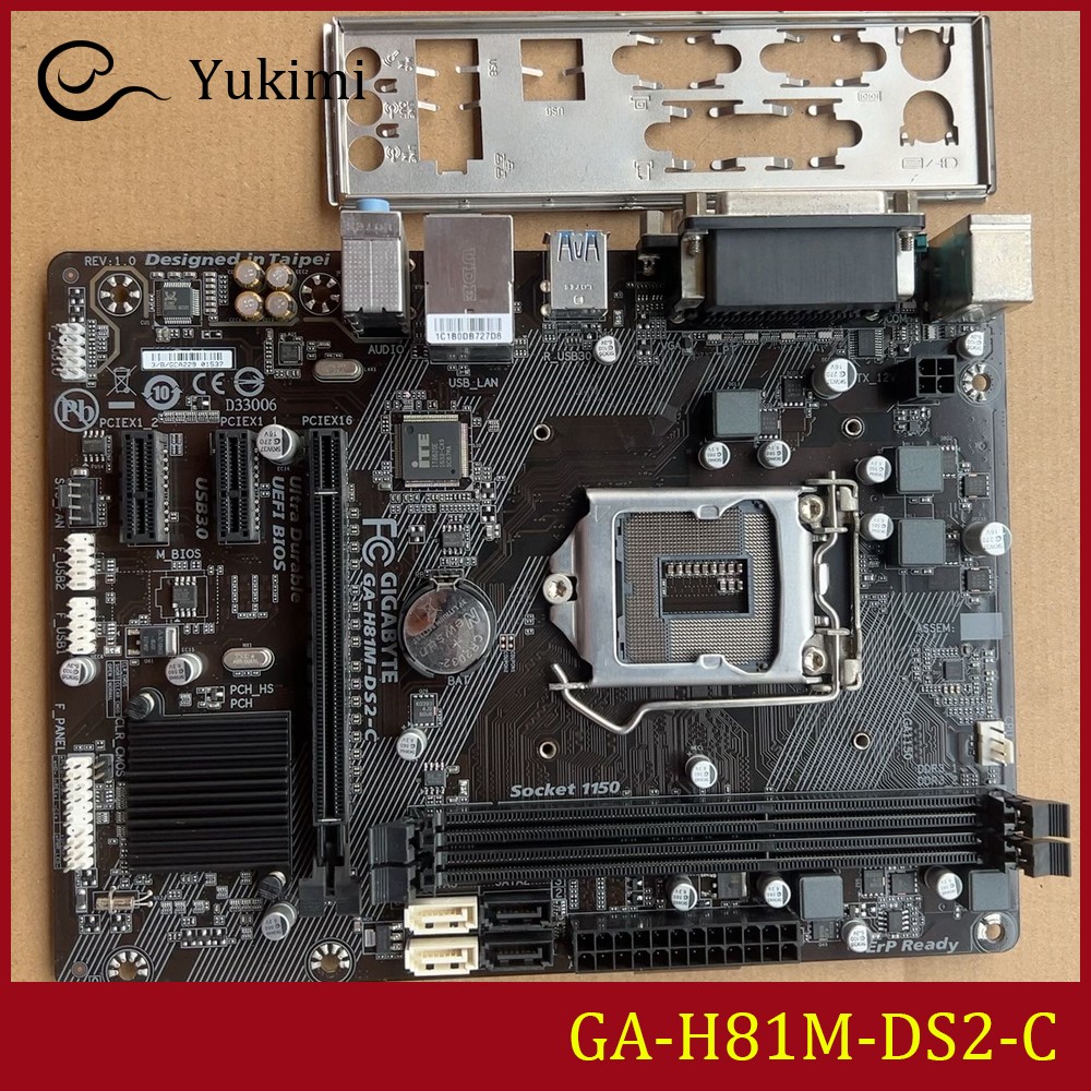 FOR GIGABYTE GA-H81M-DS2-C LGA1150 DDR3*2 16GB VGA Micro ATX Ｍotherboard Test OK