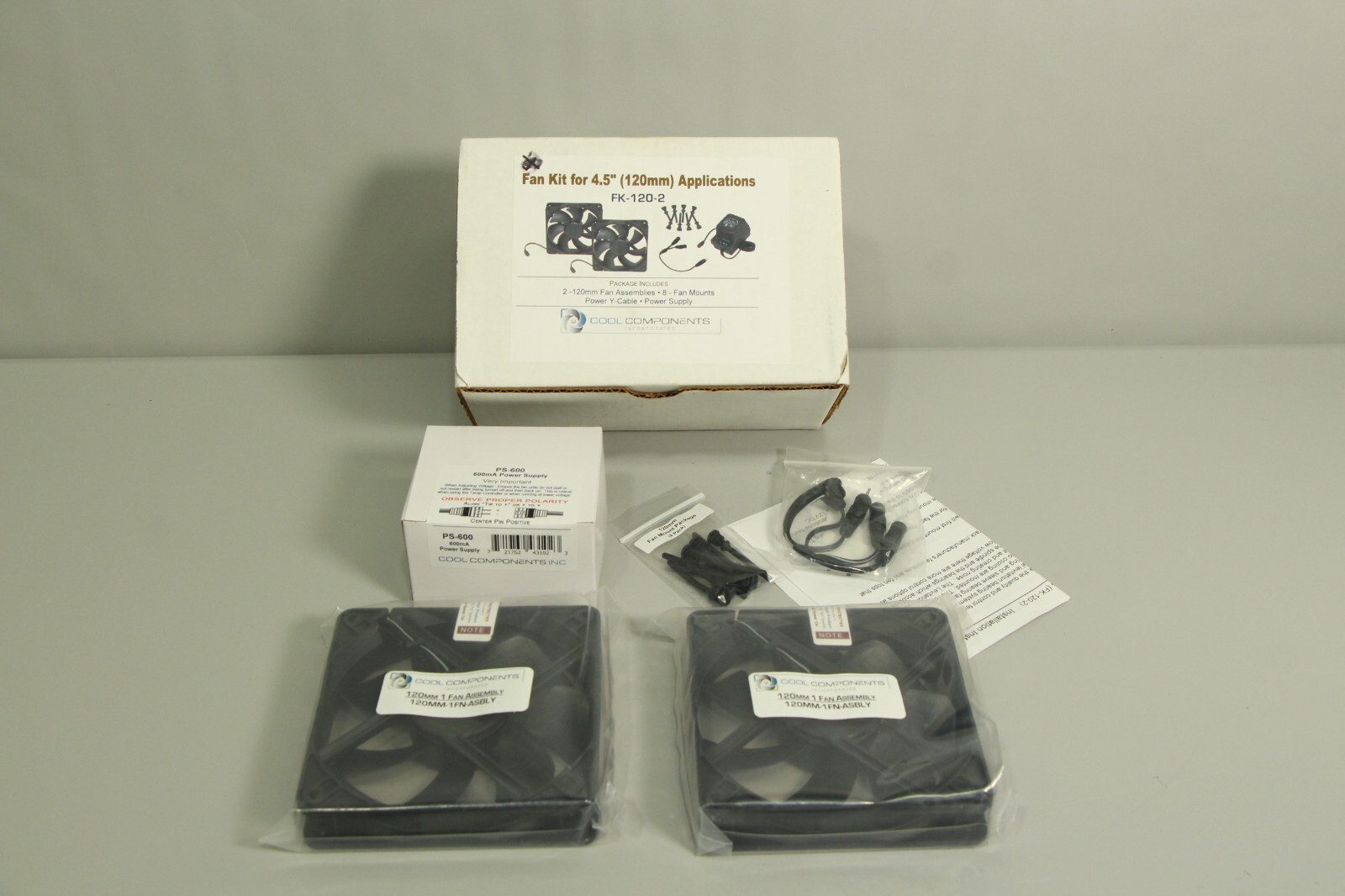 Cool Components 120mm (4.5″) Fan Kit New in Box FK-120-2 New In Box