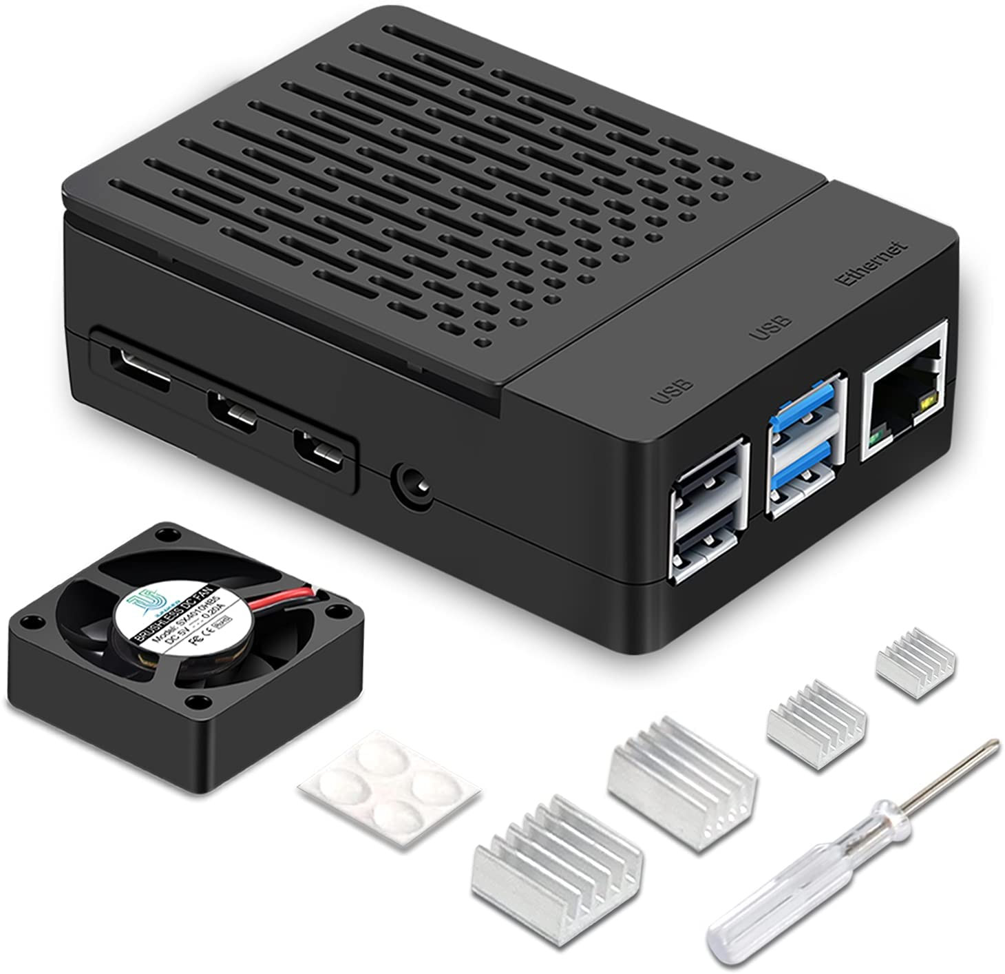 Raspberry Pi 4 Case Iuniker Raspberry Pi 4 Fan ABS Case with Cooling Fan Raspb