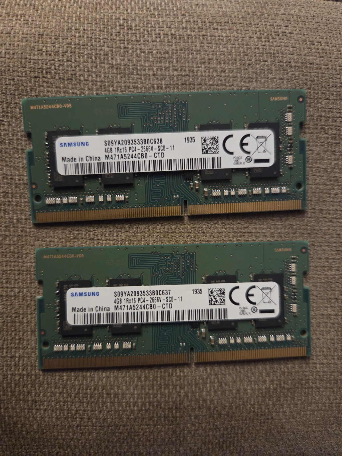 RAM 4GB 1Rx16 PC4-2666V-SCO-11