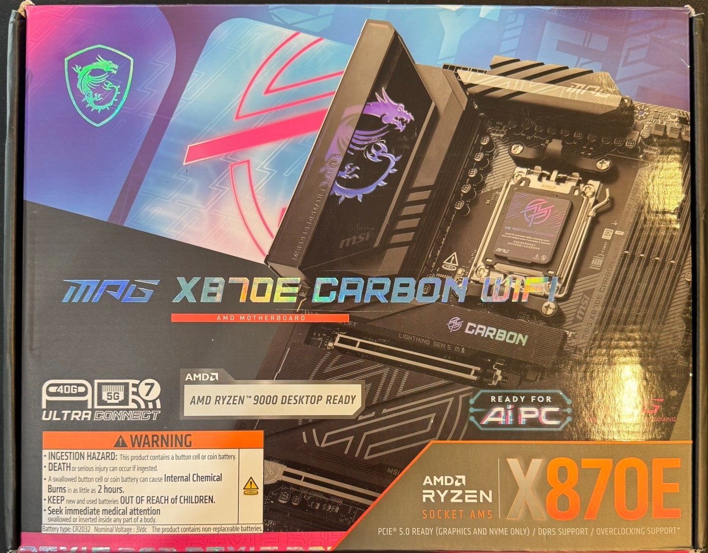 [READ] MSI MPG X870E Carbon WiFi AM5 ATX Motherboard DDR5 PCIe 5.0 WiFi 7