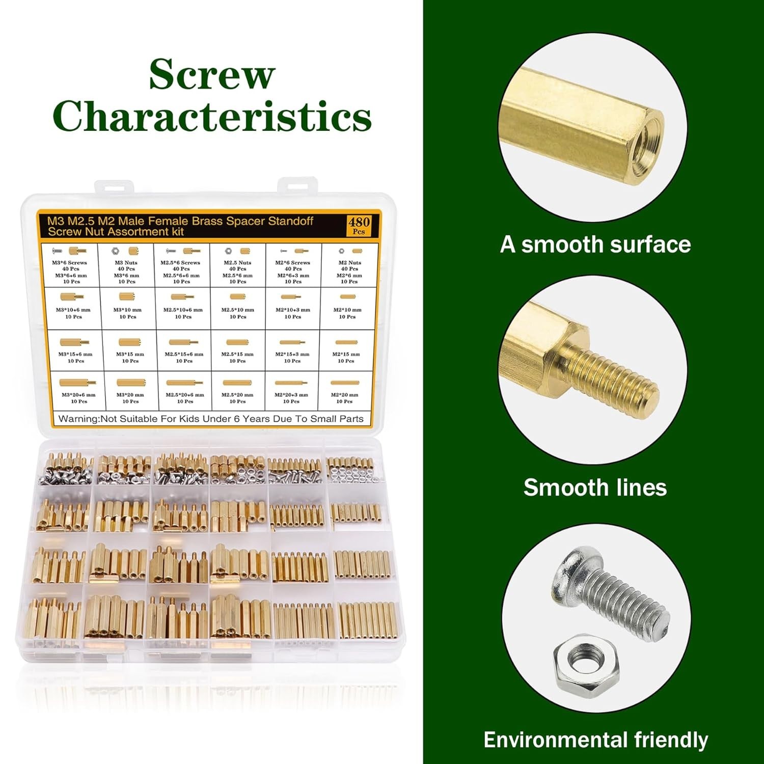 Versatile Hex Brass Standoffs & Screws Kit – 480 Pieces for Electronics