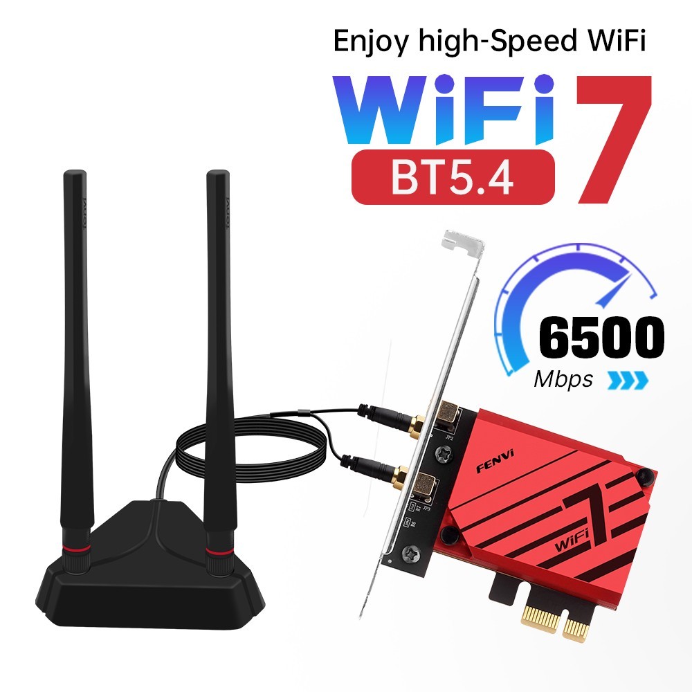 FENVi BE6500 PCIe WiFi 7 Card Bluetooth5.4 Tri-Band 6G/5G/2.4G 802.11be Win10/11