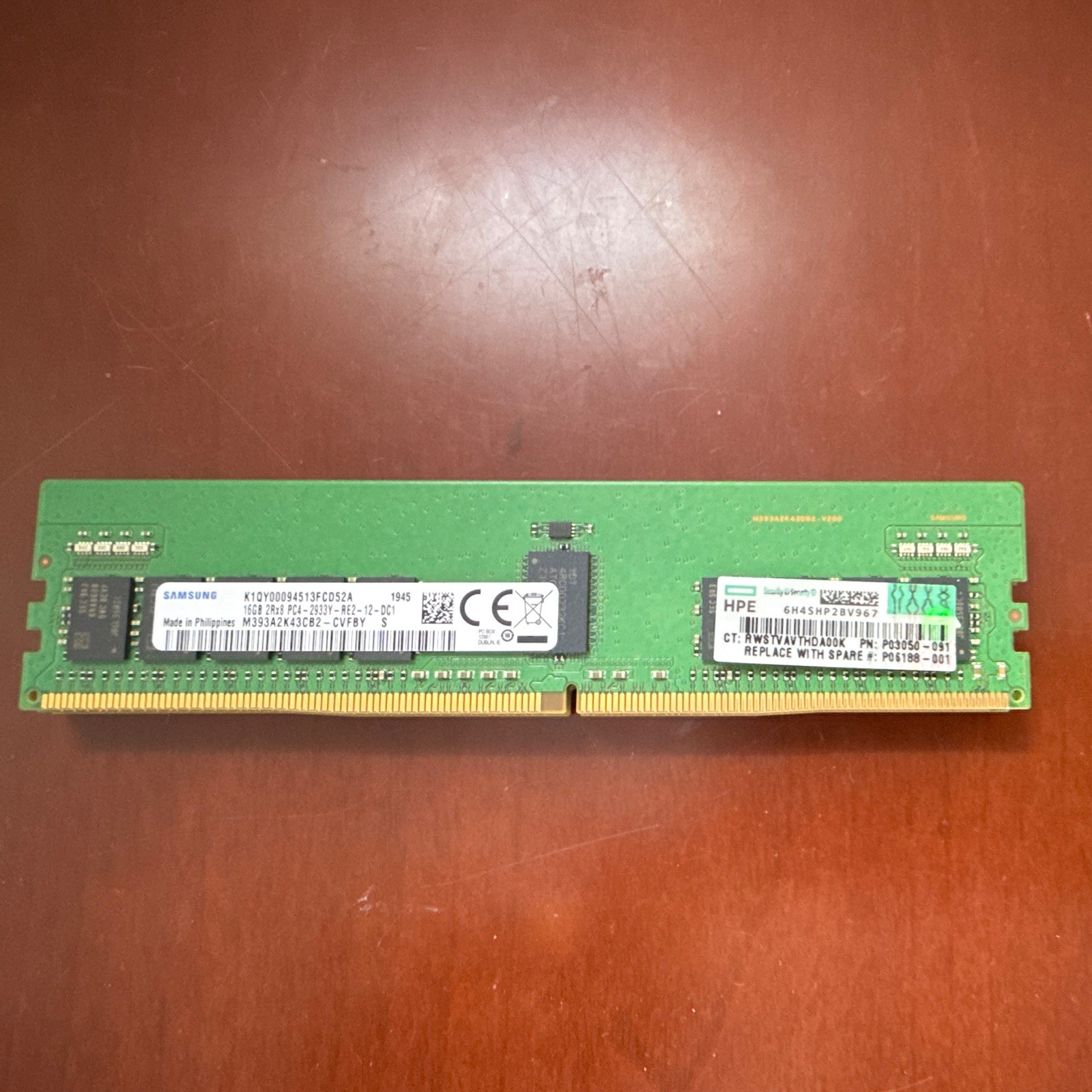 Samsung 16GB DDR4 ECC Registered RDIMM PC4-2933Y 288-Pin M393A2K43CB2-CVFBY