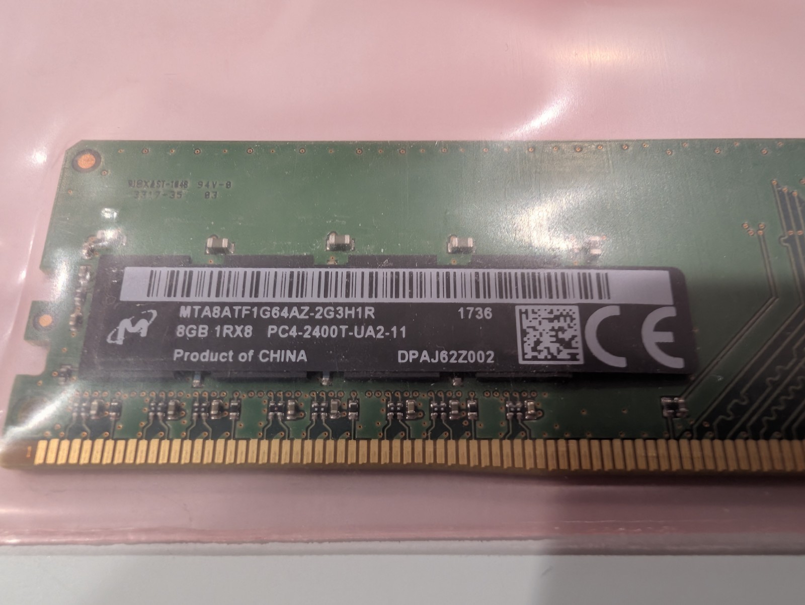 Micron MTA8ATF1G64AZ-2G3H1R 8GB DDR4-2400 PC4-19200 Non-ECC Unbuffered Desktop