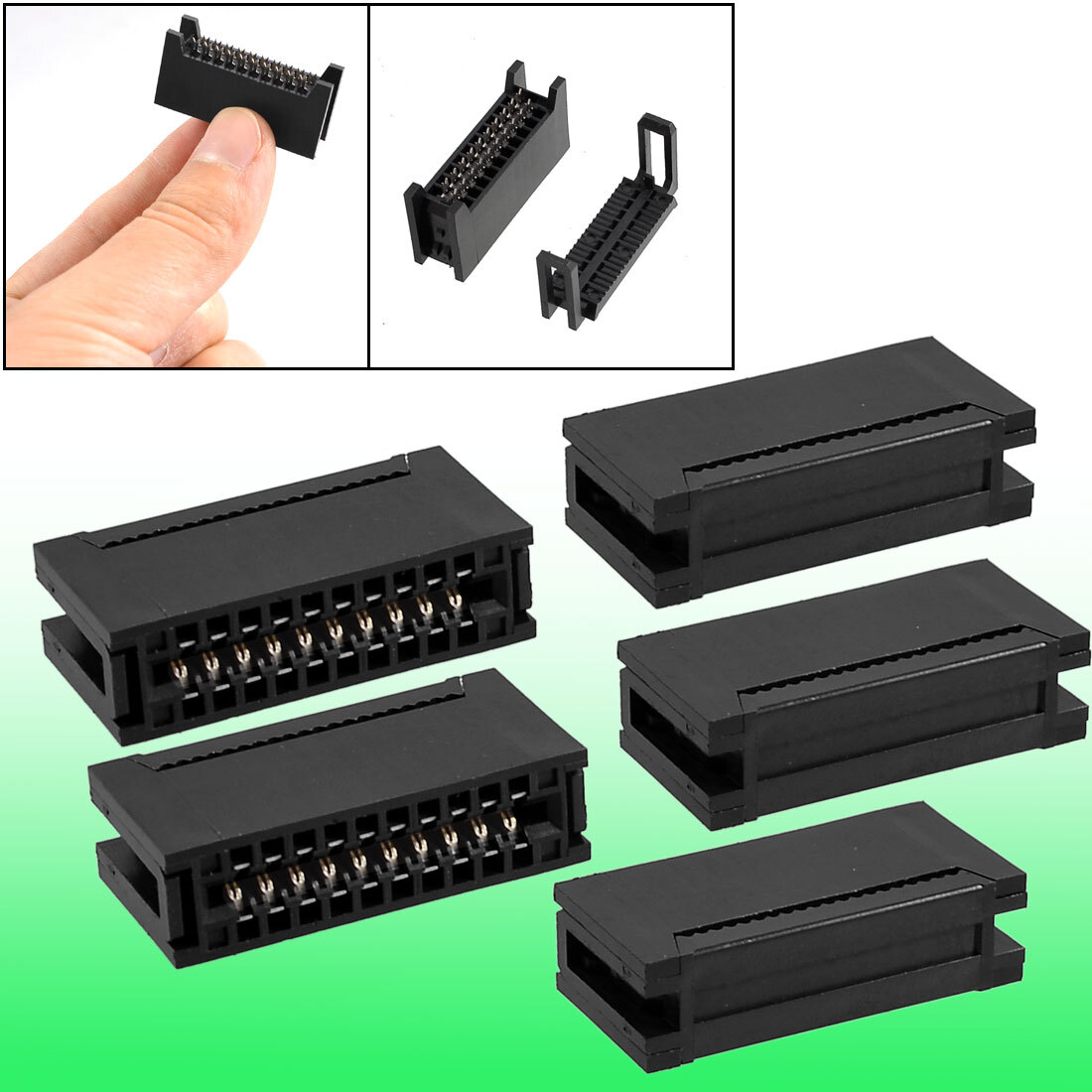 5 Pcs 20 Pin Card Edge Female IDC Connector for Flat Ribbon Cable