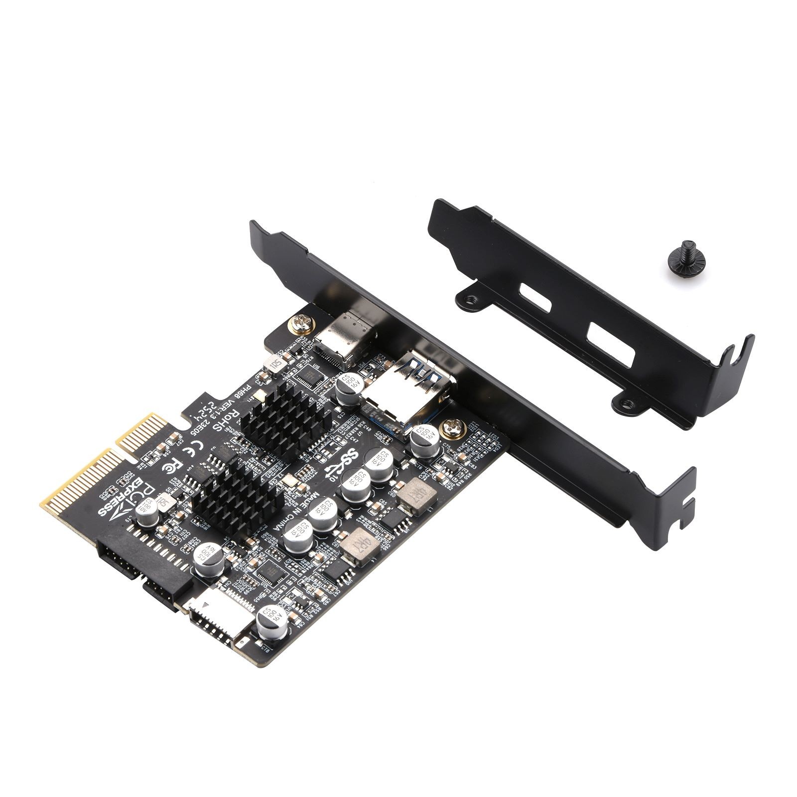 PCI-E X4/X8/X16 USB 3.2 Gen2 Expansion Card For USB1.1 2.0 3.0 3.1 3.2 Black