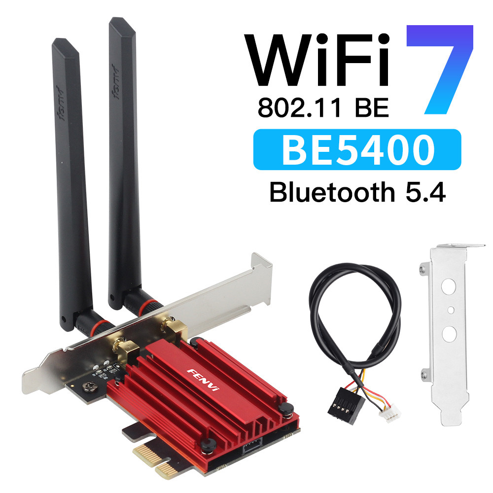 WiFi 7 PCIe Desktop Adapter Tri-Band Bluetooth 5.3 Wireless Card for Intel AMD