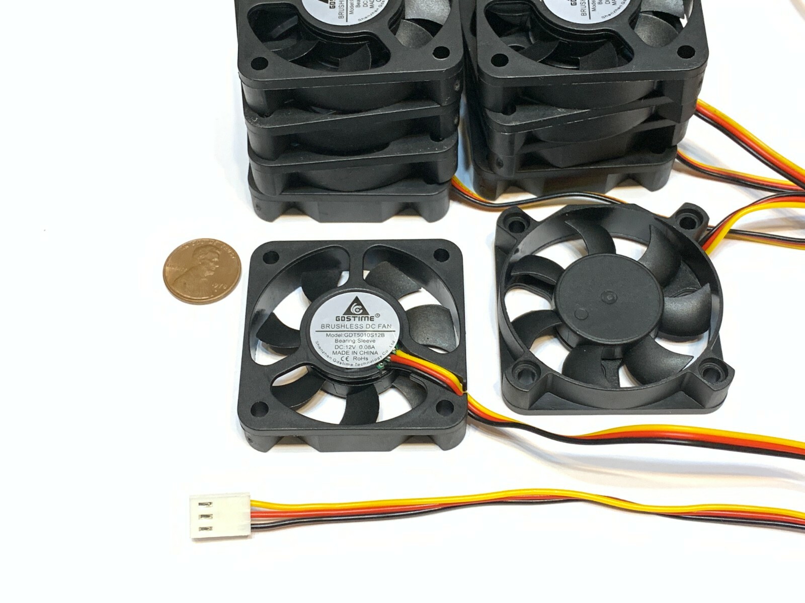 10 Pieces GDstime 12V 5010 3Pin Computer fan 50MM 5CM pc cooling Brushless C41