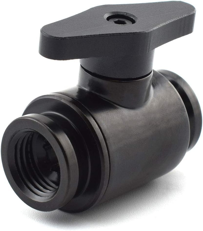 2 PCS G1/4 Internal Thread Water Cooling Valve Brass Shut Off Black Handle