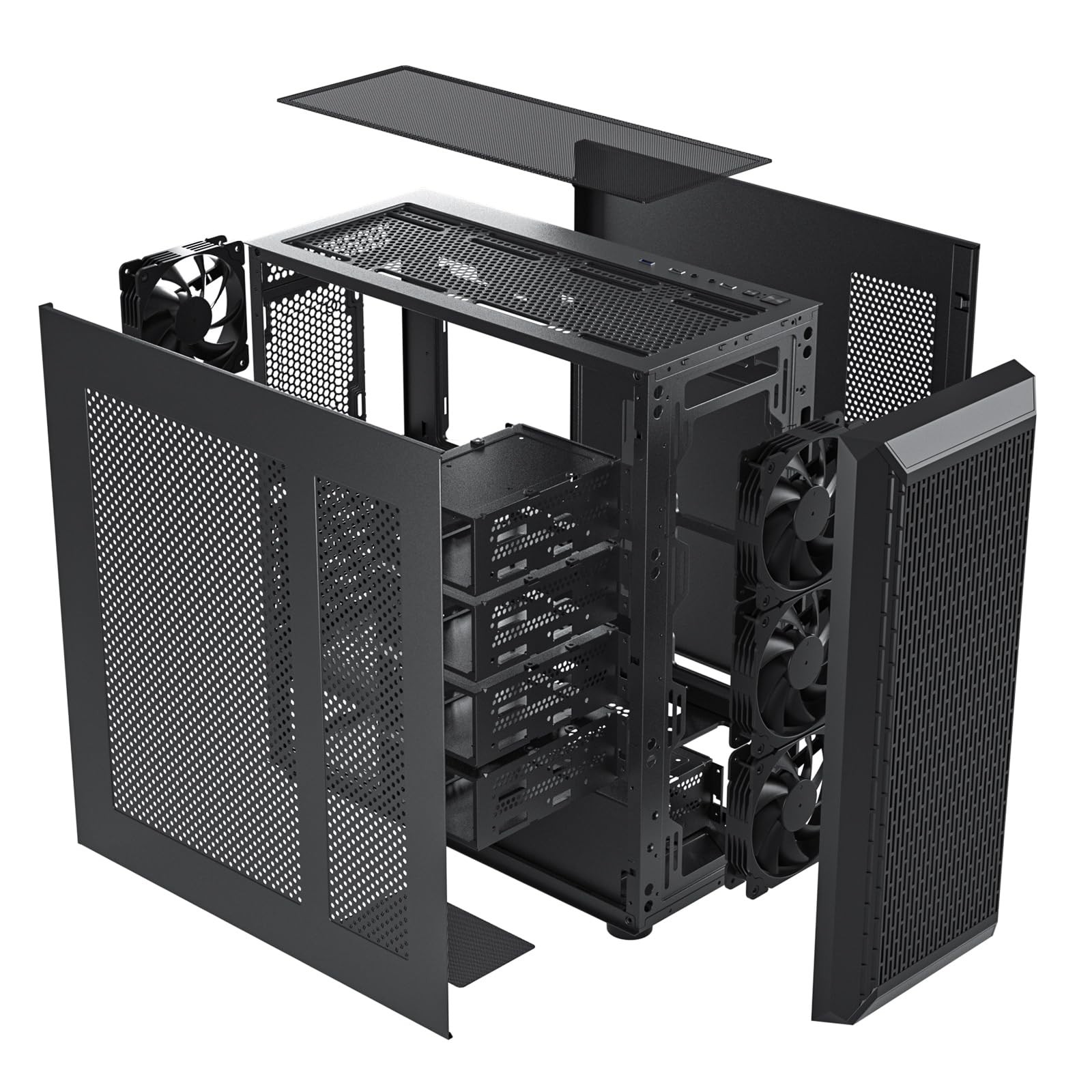 Classico Storage Master ATX NAS Computer Case Mid Tower with 4x120mm Fans, US…