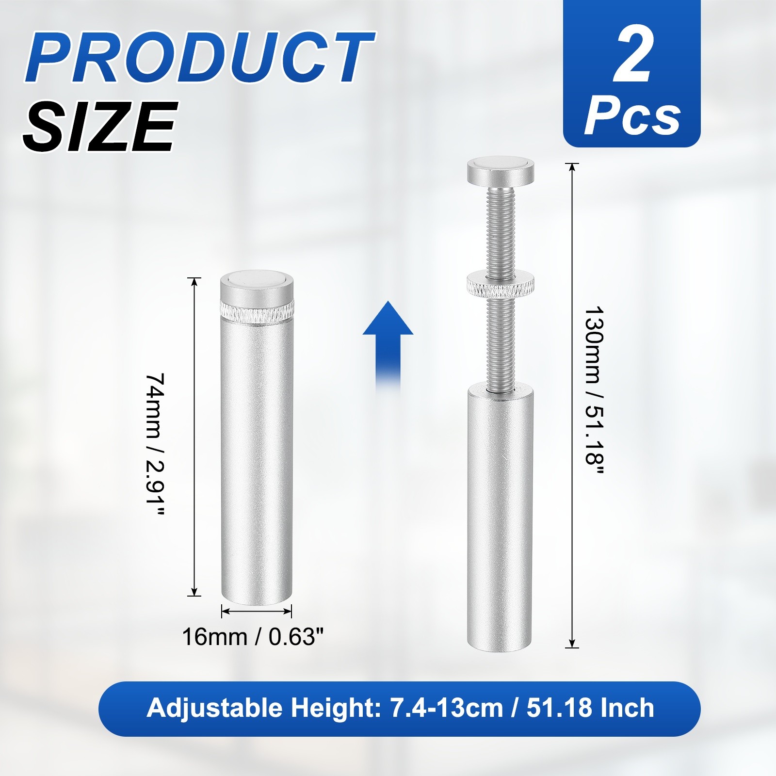 GPU Support Stand, 2Pcs Graphics Card Support 2.9-5.1 Inch Adjustable, Silver