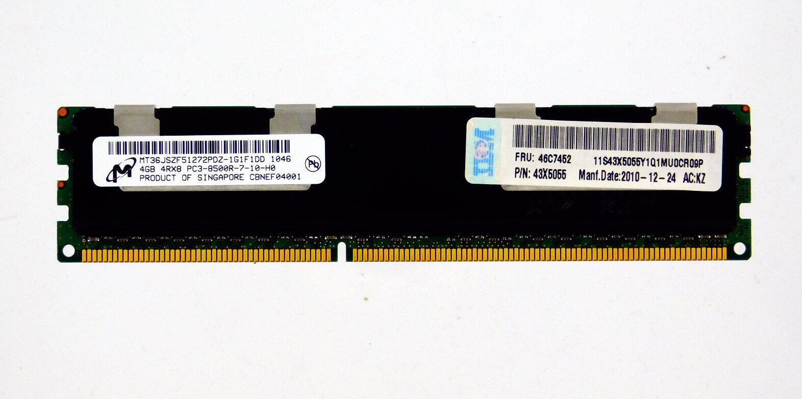 IBM 4GB RAM 4RX8 (PC3-8500R-7-10-H0) 43X5055