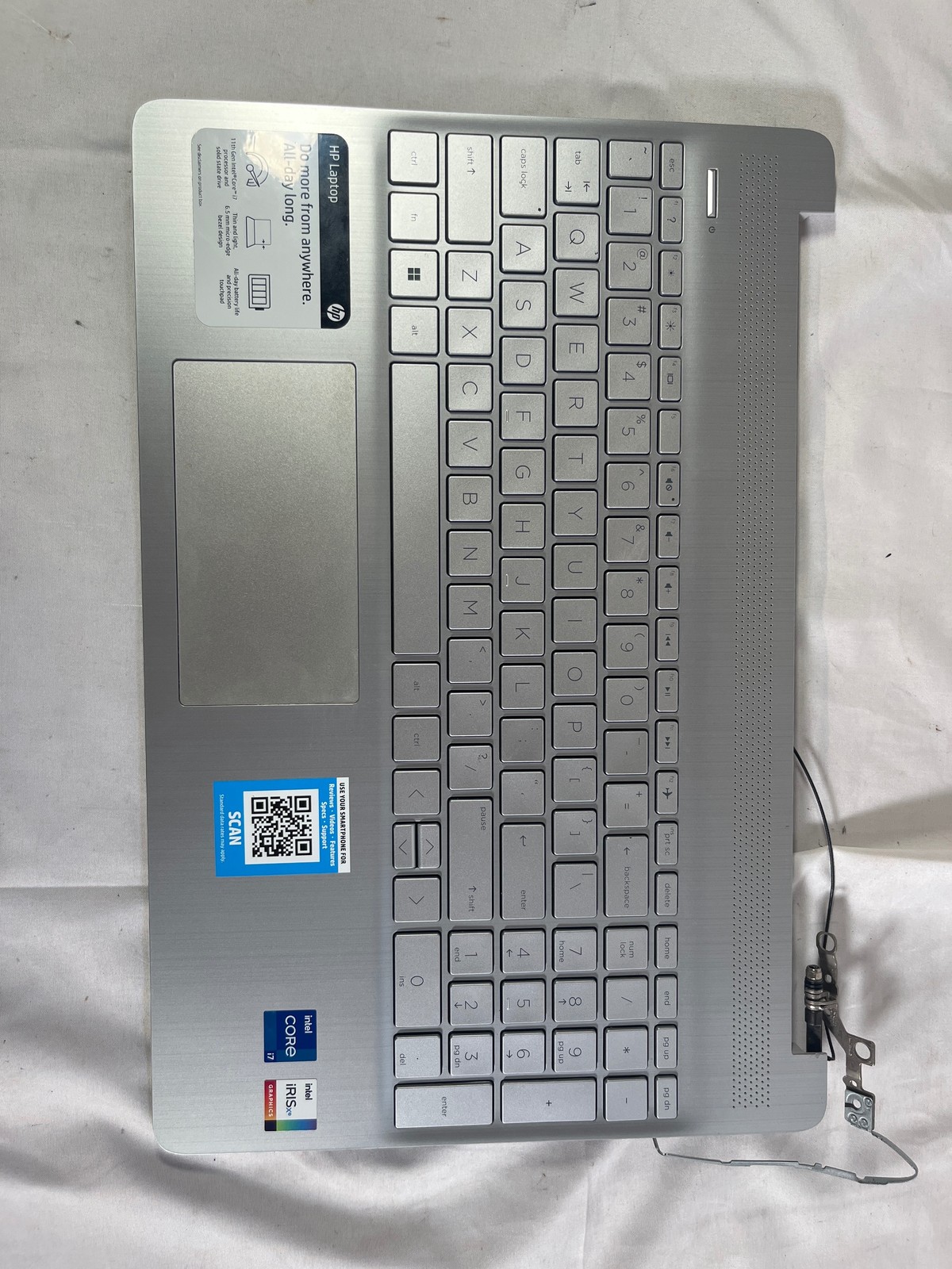 HP Laptop Motherboard i7-11th Gen Intel Iris Xe + Keyboard Parts. No POWER. DMG