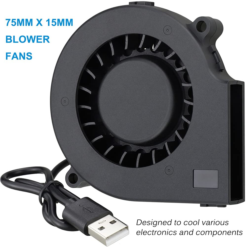 75Mm USB Fan, 75Mm X 15Mm Blower Fan, 5V DC Brushless Cooling Fan for Laptop