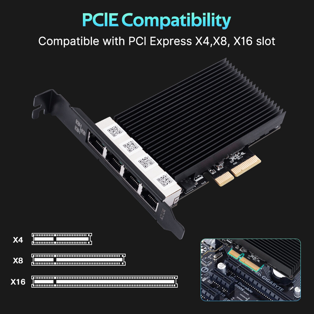 2.5 Gbps PCIe to RJ45 Intel I226 Ethernet Network Adapter NIC LAN Desktop Card