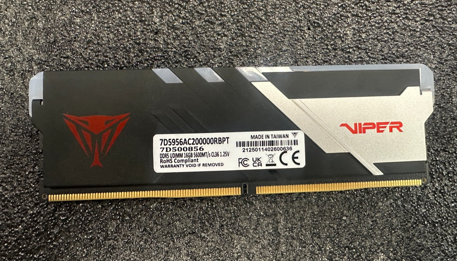 Patriot 16GB Viper Venom DDR5 5600 MHz UDIMM Desktop Memory – USED