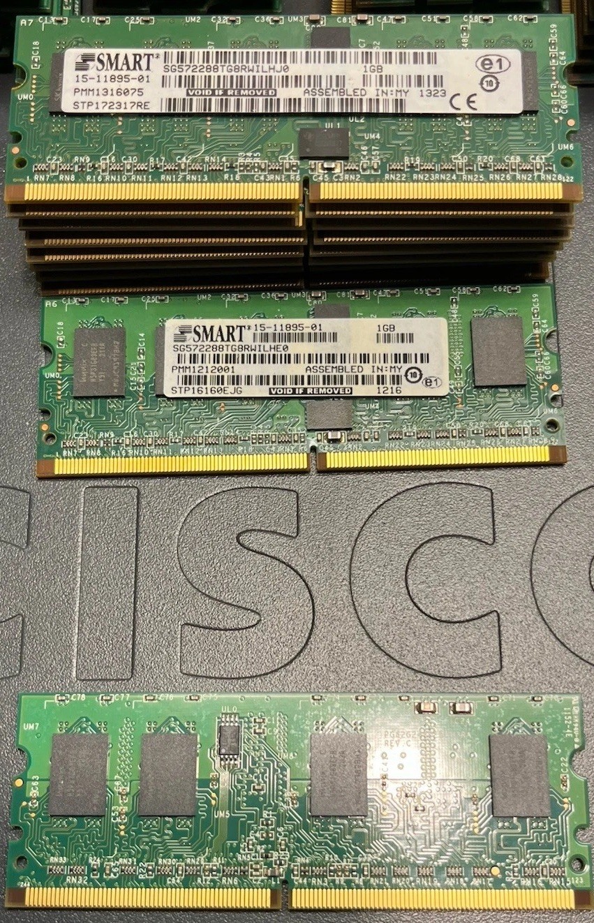 10X Cisco 1GB 200-Pin SO-DIMM Memory Modules 15-11895-01 ONS 15454