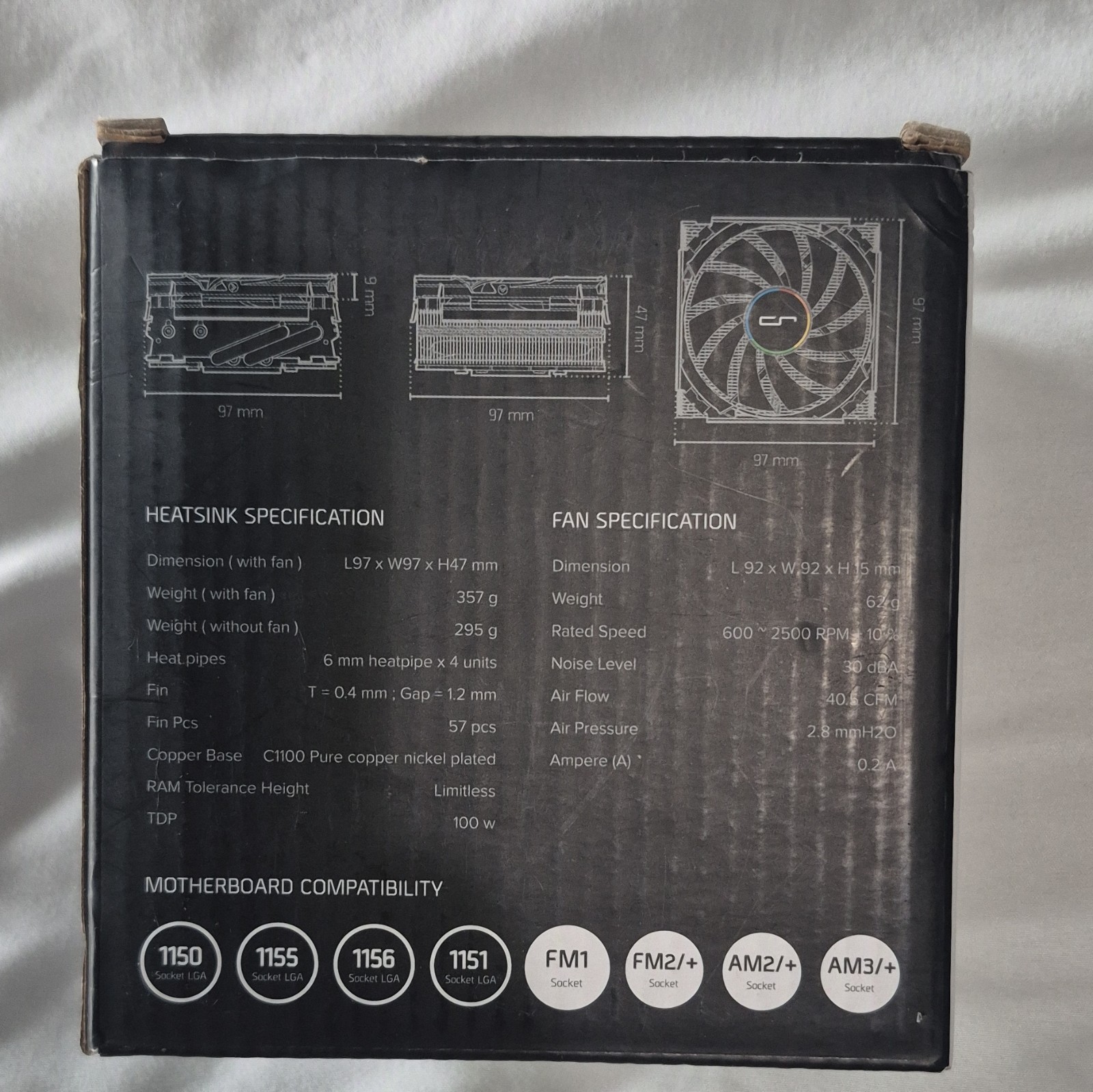 CRYORIG C7 Low Profile CPU Cooler 97mm PWM 4-Pin Intel 1150/1151 AMD