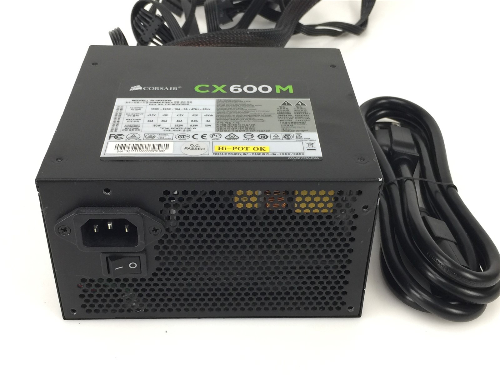 Corsair CX600M 75-002018 PC Computer Power Supply CP-9020060