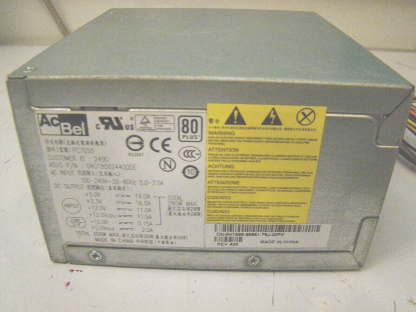 AcBel PC7050 OEM Power Supply Input 110V – 240V Output 300W MAX/oht996