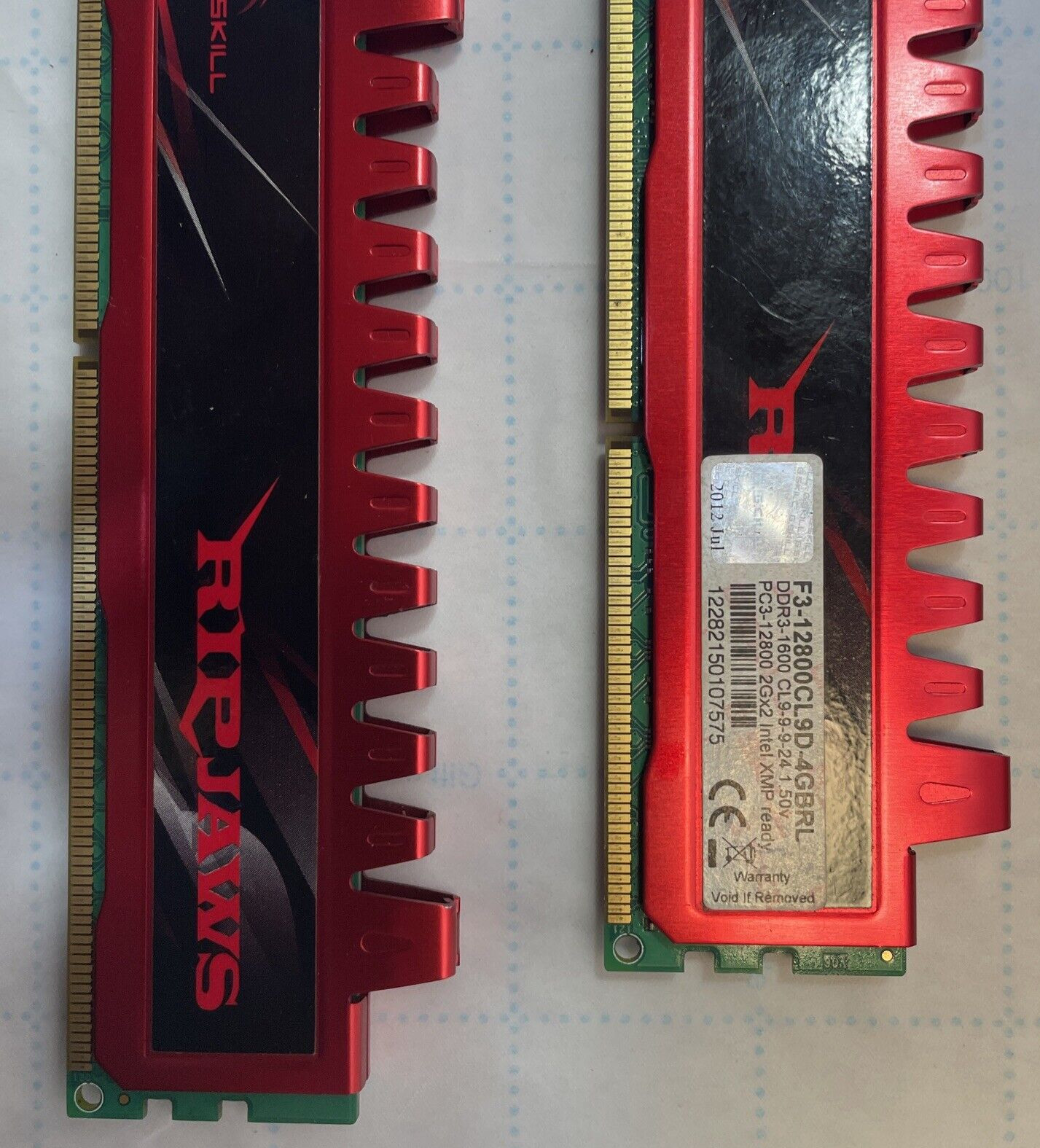 G.SKILL Ripjaws F3-12800CL9D-4GBRL 4GB 2x2GB PC3-12800 DDR3 Gaming PC Memory RAM