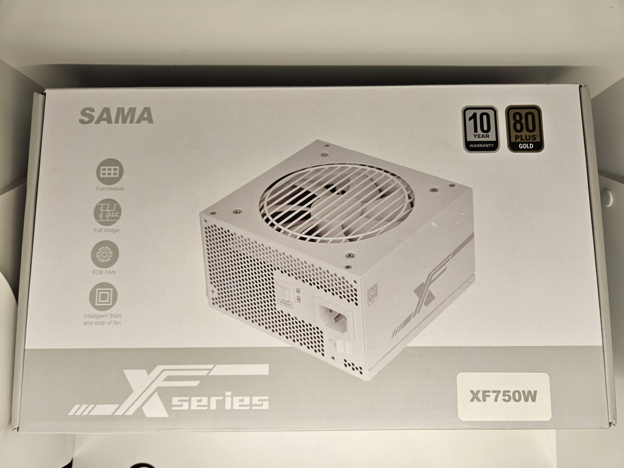 SAMA XF750W 750W White Power Supply ATX 3.0 PCIE 5.0 80 Plus Gold Full Modular