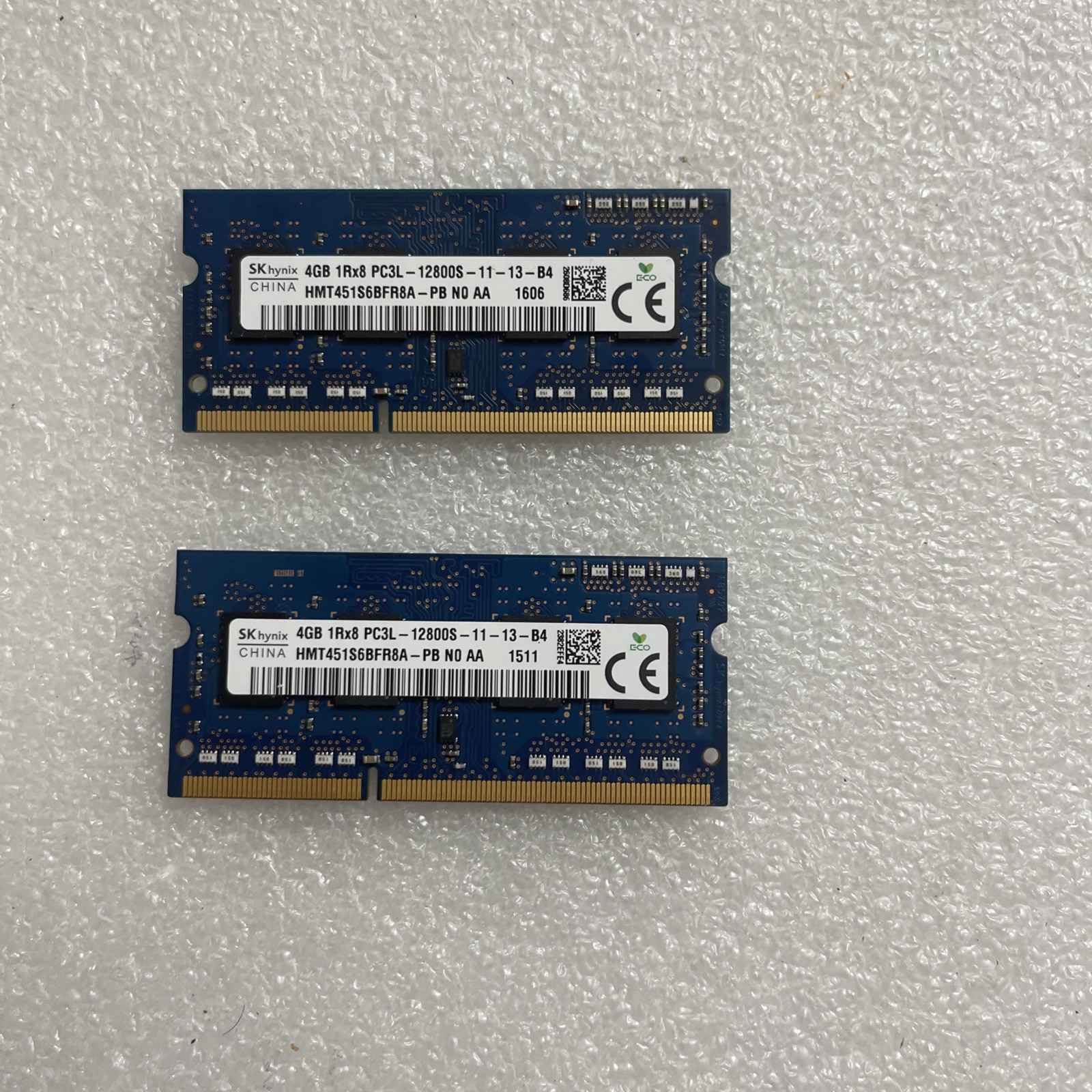Lot of 2-SK Hynix 4GB 1RX8 PC3L-12800S-11-13-B4 SO DIMM HMT451S6BFR8A-PB 8GB MC