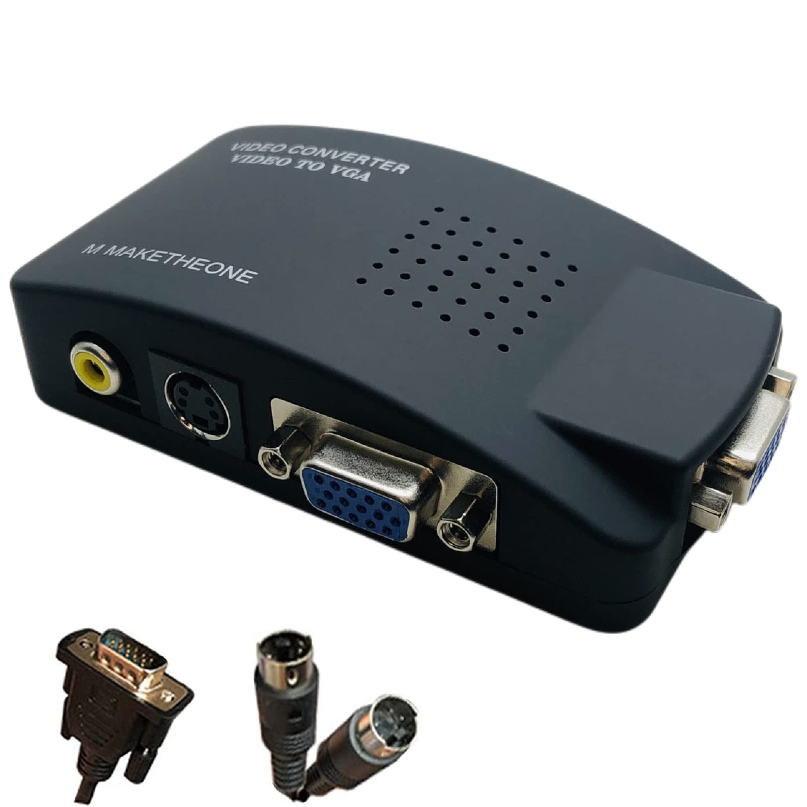 M MAKETHEONE RCA to VGA Adapter, Composite AV S-Video Input black