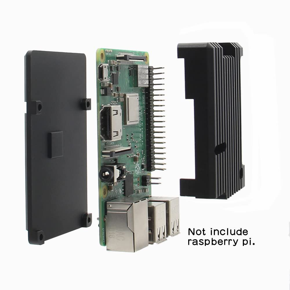 Aluminum Alloy Armor Passive Cooling Case for Raspberry Pi 3B+/3B (Black)