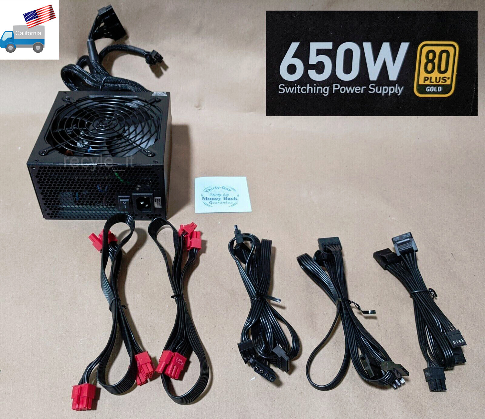 PowerSpec Semi Modular 650W 80+ Gold SLI/Cross-Fire Ready ATX PC Power Supply