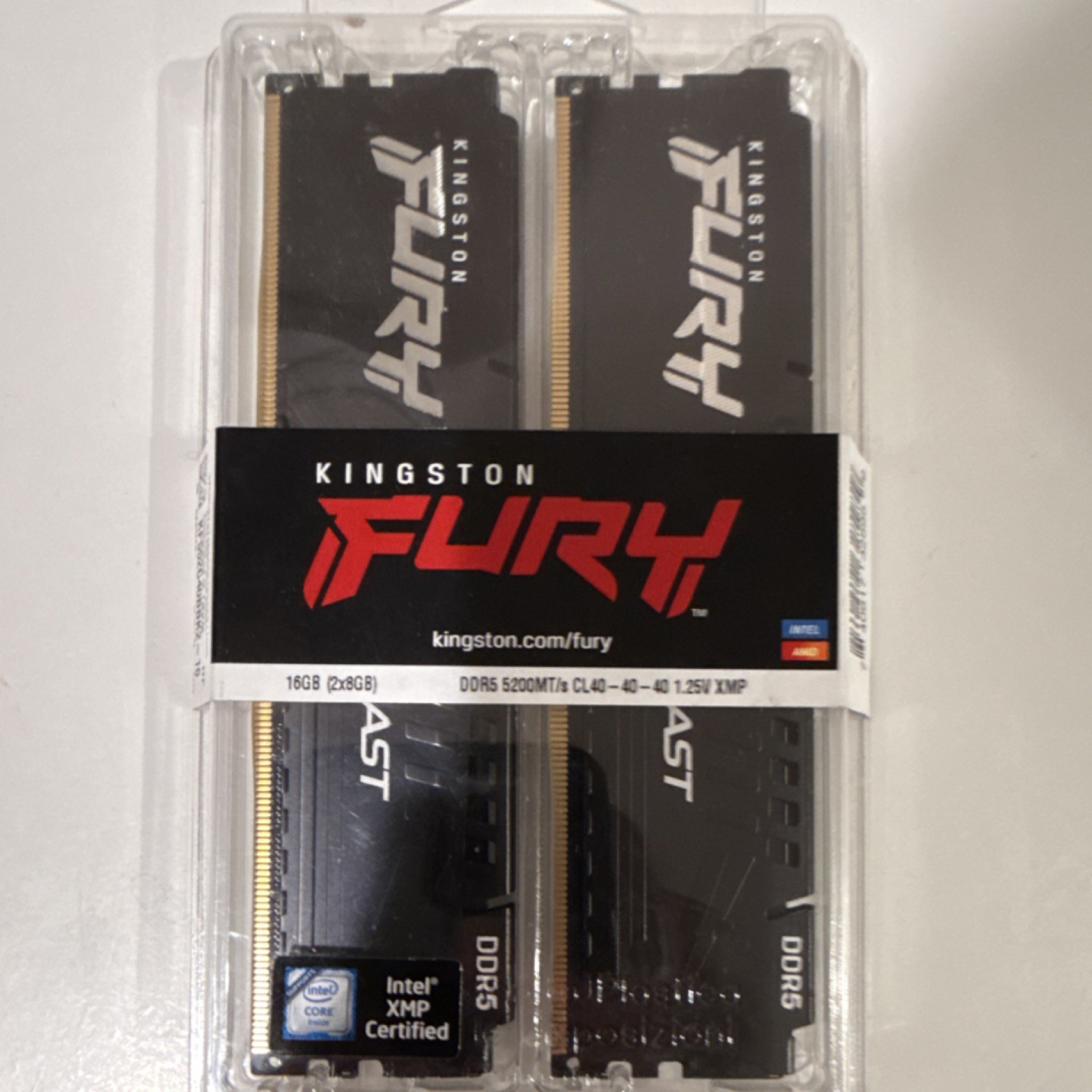 Kingston FURY Beast 16GB (2x8GB) DDR5-5200 288-Pin DIMM Intel XMP