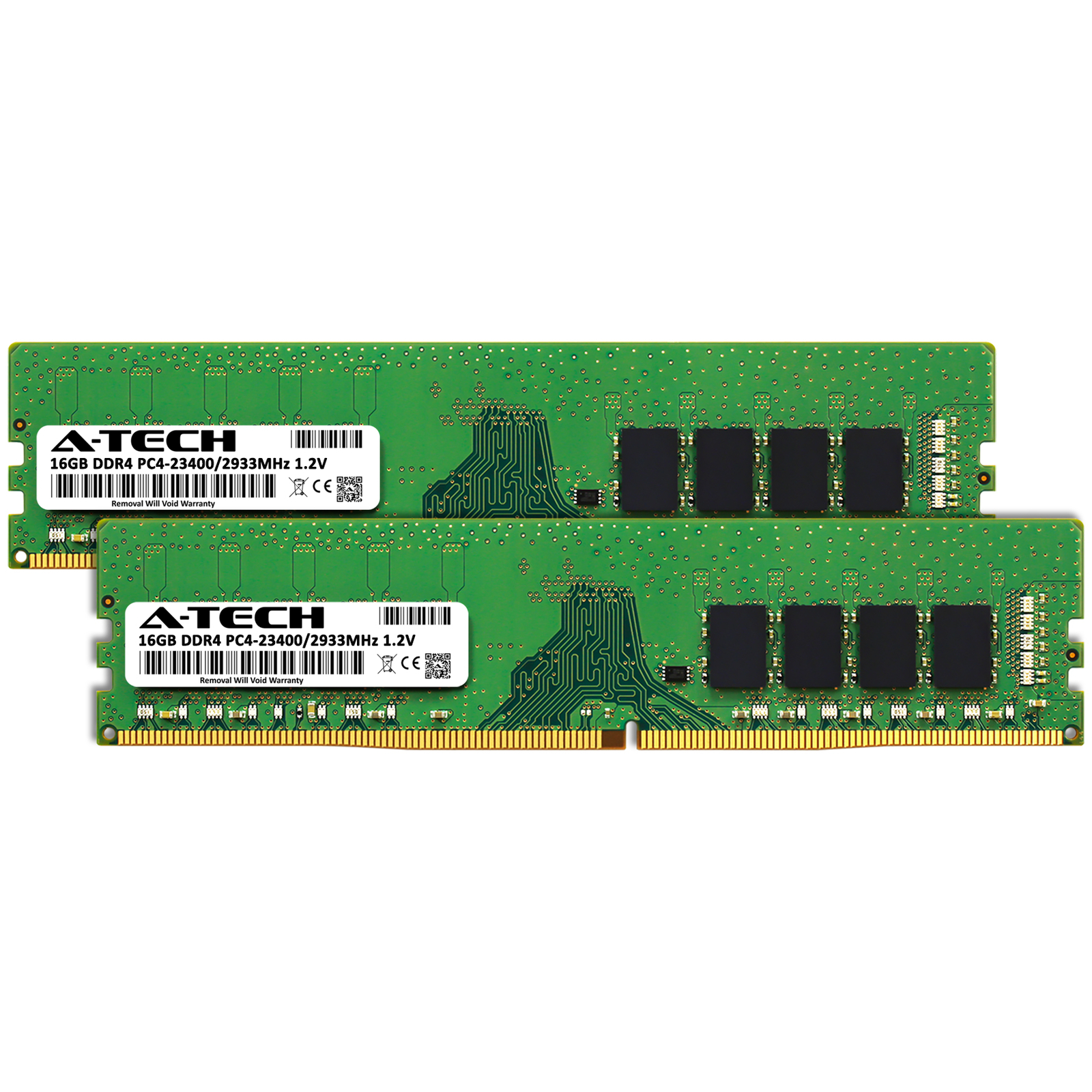 A-Tech 32GB 2x 16GB PC4-23400 Desktop DDR4 2933 Non-ECC DIMM 288-pin Memory RAM