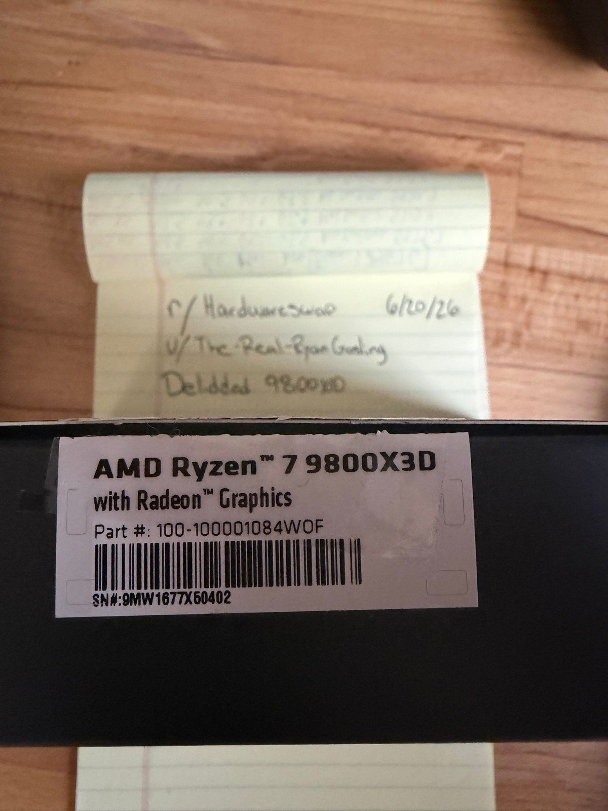 AMD Ryzen 7 9800X3D Processor (Zen 5) 8-Core 5.2GHz Desktop CPU “DELIDED”