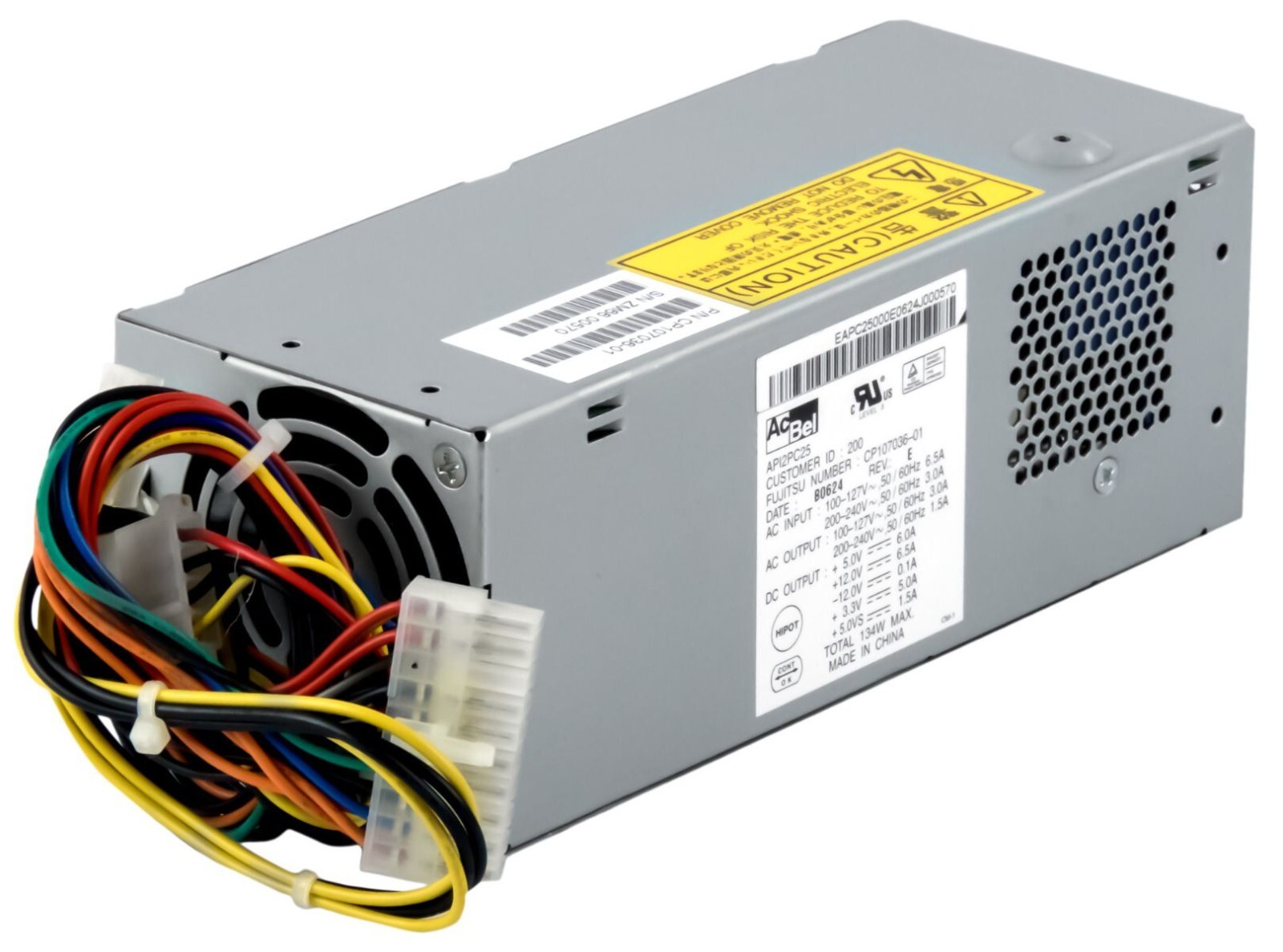 POWER SUPPLIES FUJITSU CP107036-01 POWER SUPPLY 134WATT API2PC25 4-PIN 12V MOLEX
