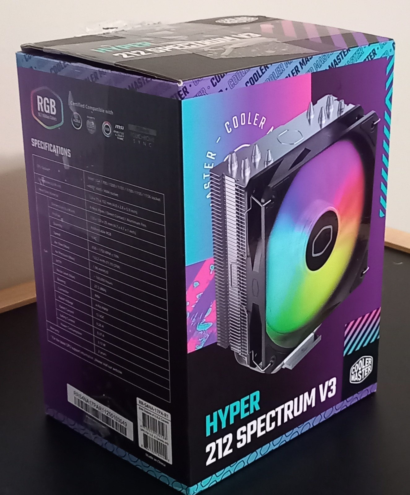 Cooler Master Hyper 212 Spectrum V3 ARGB CPU Cooler 120mm AM4 / AM5/1700 PWM