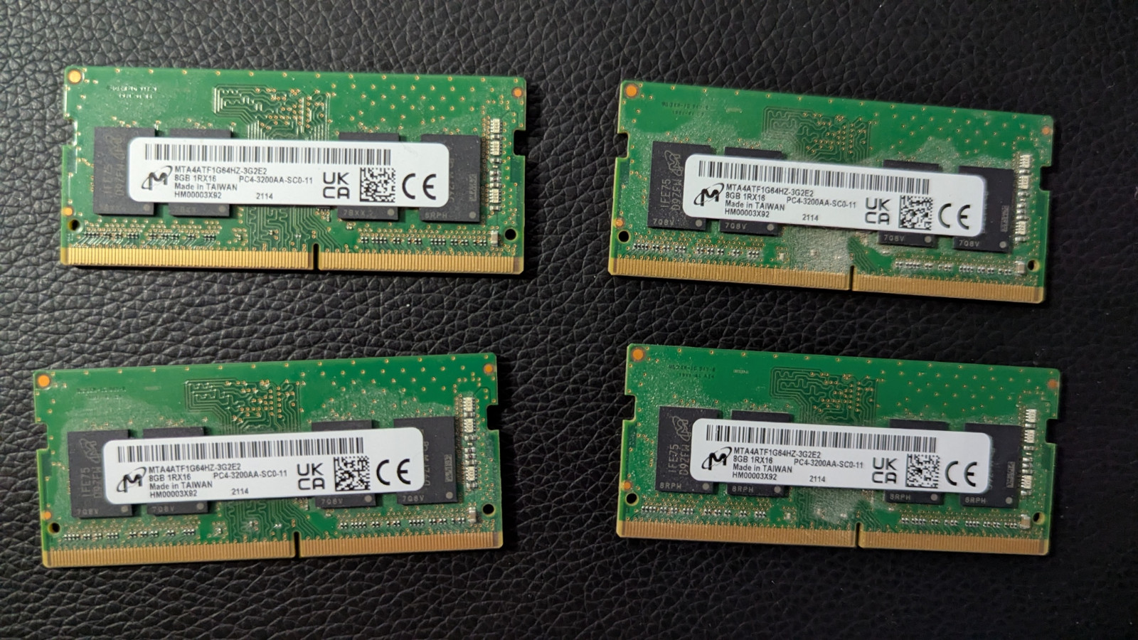 4x Micron 8GB DDR4 PC4-3200 260-Pin SODIMM RAM (MTA4ATF1G64HZ-3G2E2)