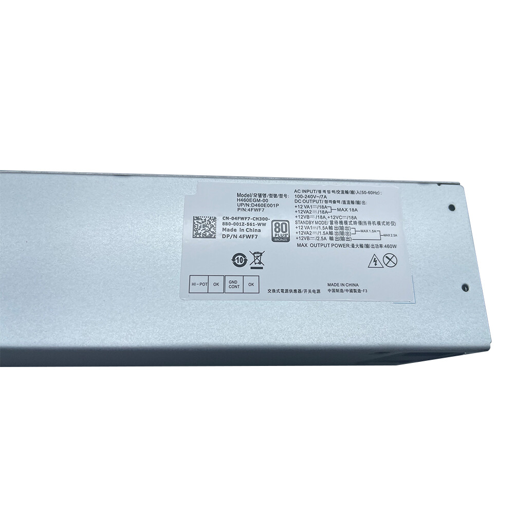 6+4+4+6+8 Pin Power Supply 460W 4FWF7 H460EBM00 For DELL 7070/7060/5060 G5-5090