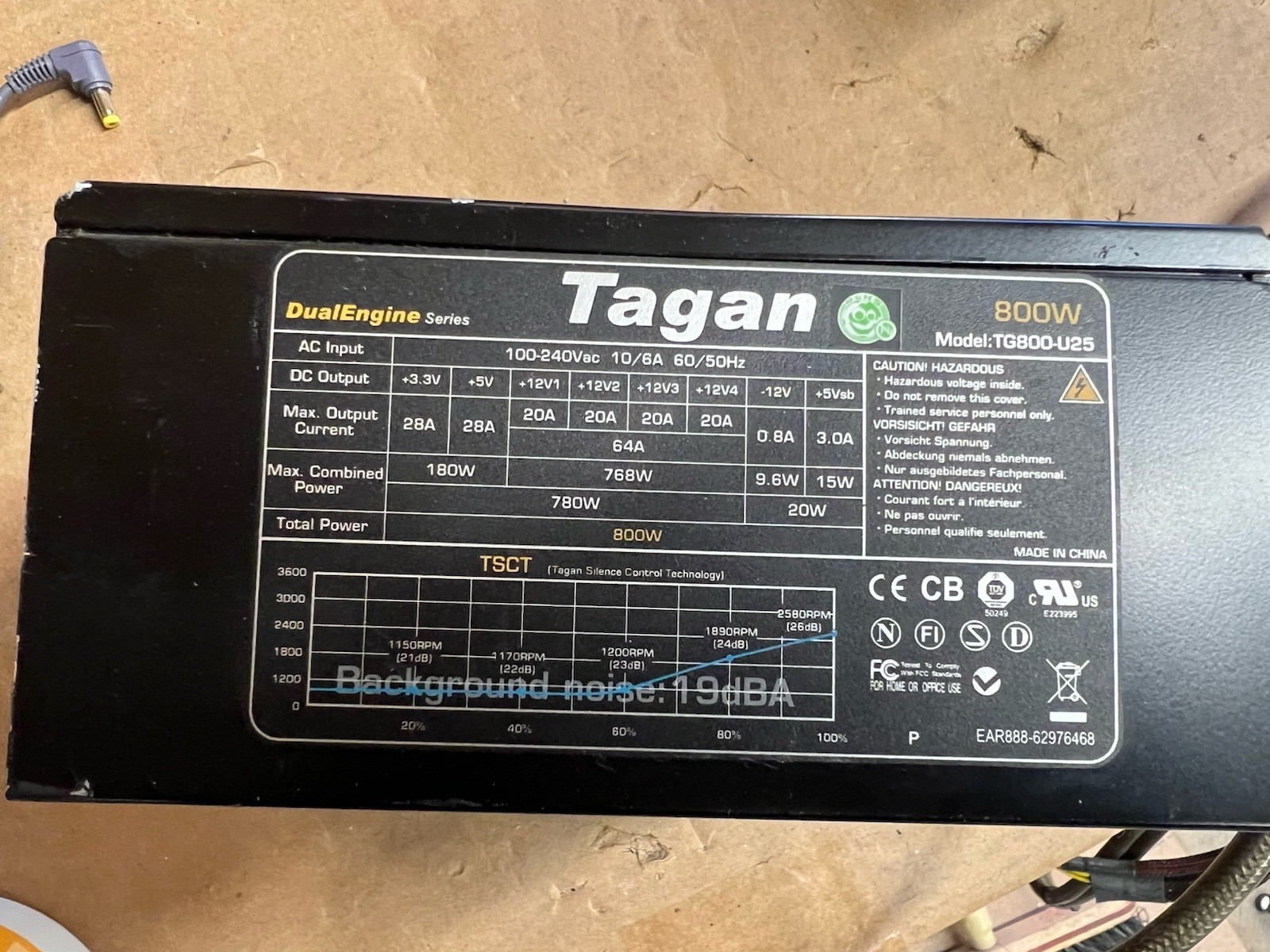 TAGAN TG800-U25 800W POWER SUPPLY