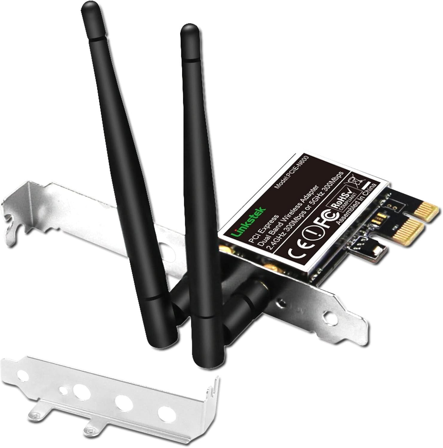 Linkstek – Wireless N 600Mbps(2.4GHz 300Mbps and 5GHz 300Mbps) PCIE WiFi Adapter