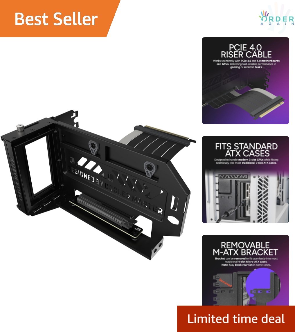 Vertical GPU Card Holder Kit Alloy Steel Adjustable Length for ATX Micro ATX