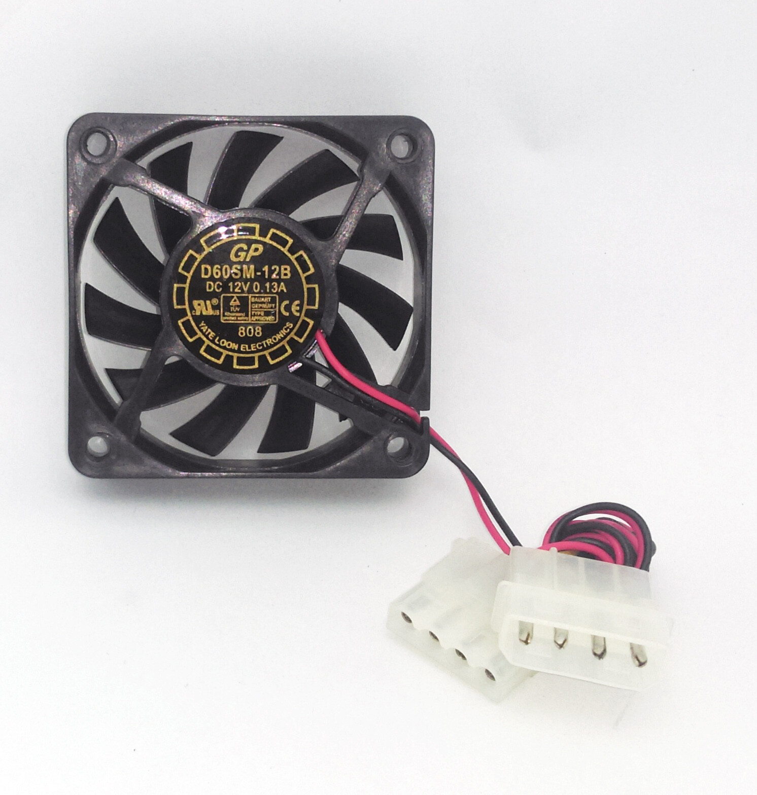 2-PACK: NEW UL 60mm x 15mm 4pin Molex 12V Desktop PC System Case/CPU Cooling Fan