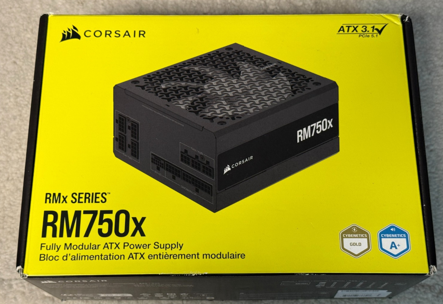 CORSAIR RM750x RMx Series 750W Fully Modular ATX Power Supply Open Box