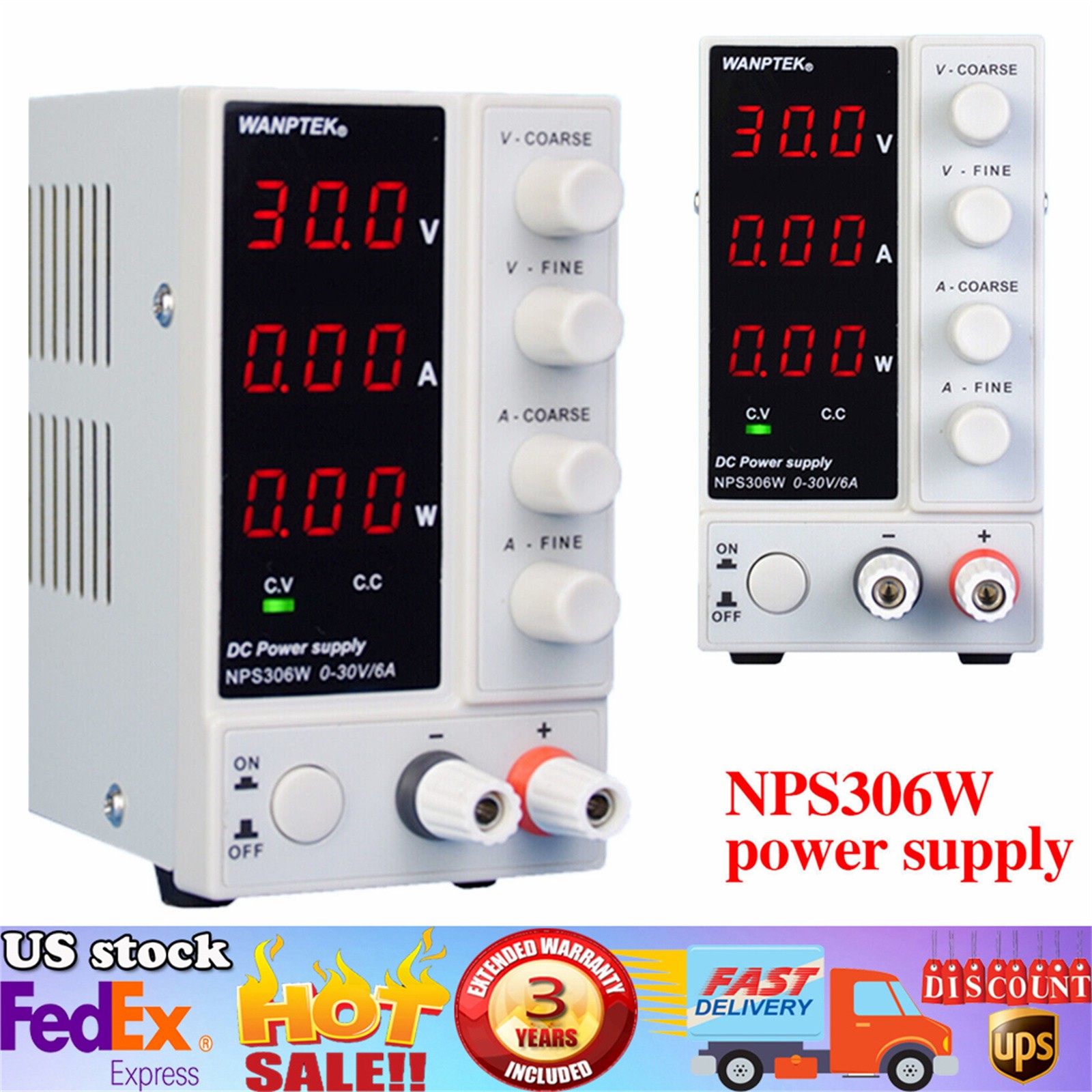 0-30V 0-6A Lab DC Bench Power Supply Variable Linear Adjustable Power Supply US