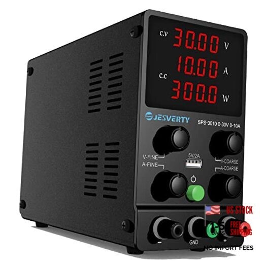 DC Power Supply Variable, 0-30V 0-10A Adjustable Switching 30V 10A SPS(Red LED)